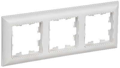BRITE Рамка 3-местная РУ-3-БрАБ арктический белый/белый IEK