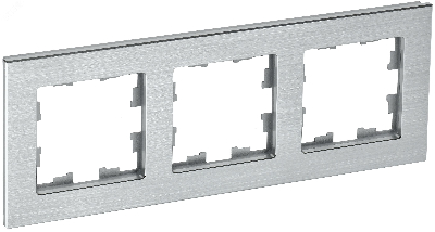 BRITE Рамка 3-мест. РУ-3-1-БрА металл алюм.