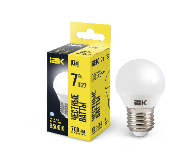 Лампа светодиодная LED 7вт Е27 дневной шар ECO