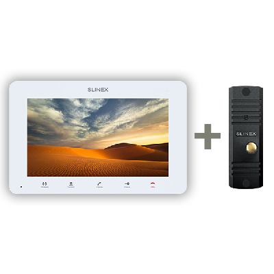 Комплект, видеодомофон + вызывная панель SM-07MHD White + ML-16HD Black