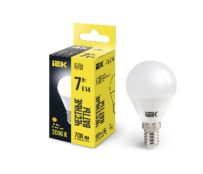 Лампа светодиодная G45 шар 7Вт 230В 3000К E14 IEK