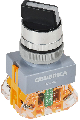 Переключатель D7-11X2 2 полож. 1з+1р черный GENERICA