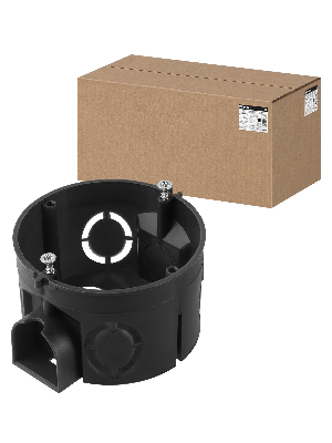 Установочная коробка СП D68х42мм саморезы стыковочные узлы черная IP20 TDM