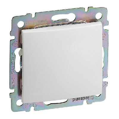 Выключатель 1-клавишный проходной схема 6 10А безвинтовое крепление белый VALENA DIY