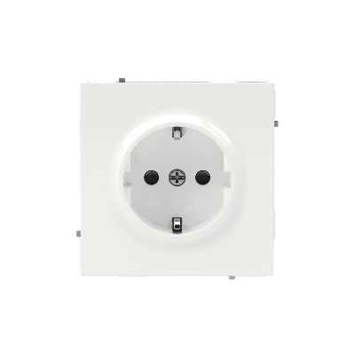 Розетка силовая, 2P+E, с заземлением без з/ш,     KANT, белая магнолия