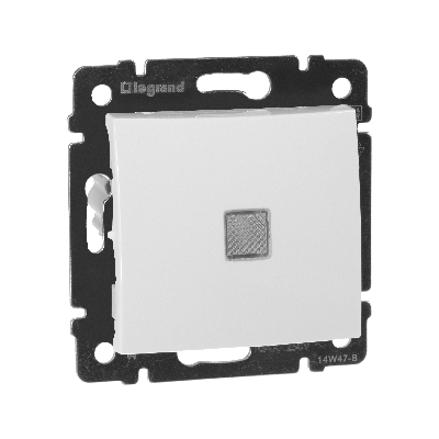 VALENA Переключатель одноклавишный на два направления с подсветкой белый