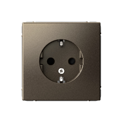 ARTGALLERY розетка с заземлением со шторками, 16А, механизм, мокко