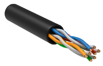 Витая пара U/UTP кат 5е 4 пары 24AWG LDPE 305м черный