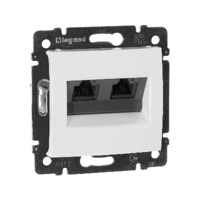 VALENA Розетка компьютерная RJ45х2 UTP белая