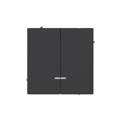 Переключатель двухклавишный с подсветкой, KANT, черный уголь