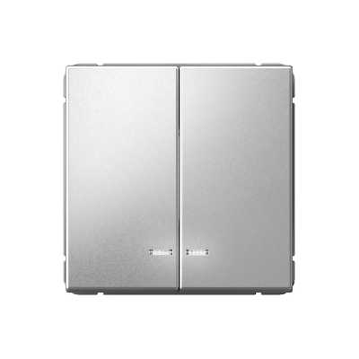 ARTGALLERY 2-клавишный ВЫКЛЮЧАТЕЛЬ с подсветкой, сх.5а, 10АХ, механизм, быстрозажимные клеммы, АЛЮМИНИЙ