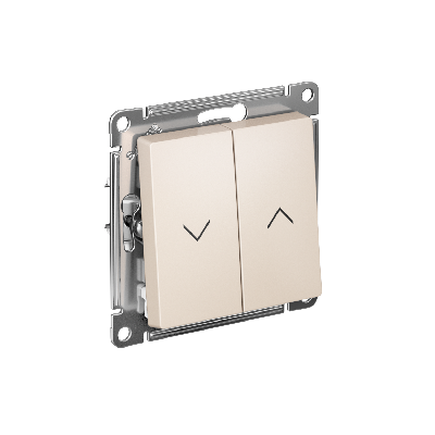 ATLASDESIGN 2-клавишный ВЫКЛЮЧАТЕЛЬ ЖАЛЮЗИ, 10А, мех., БЕЖЕВЫЙ