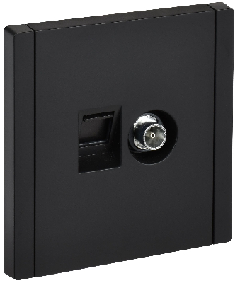 FORTE&PIANO Розетка двойная TV+RJ45 кат.5E FP136 черный IEK