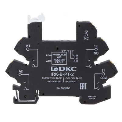 Колодка ультратонкая для реле RIS, входное напряжение 6-24V AC/DC, push-in клеммы