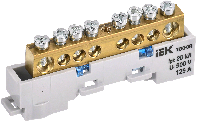 TEKFOR Шина N ноль неизолированная на универсальном держателе 8х12-8-С IEK