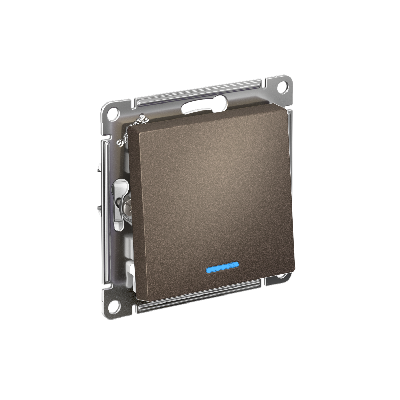 Выключатель одноклавишный ATLASDESIGN с подсветкой схема 1а 10АХ механизм мокко