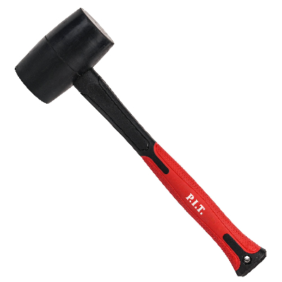 Киянка резиновая с фиберглассовой рукояткой    (450 г, черная, двухкомп. рукоятка)