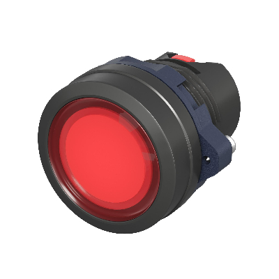 Головка кнопки плоская прозрачная без фиксации, красная