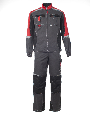 Костюм мужской ФОРМУЛА, куртка/полукомбинезон, цвет темно-серый/красный/чёрный, р. 52-54/170-176