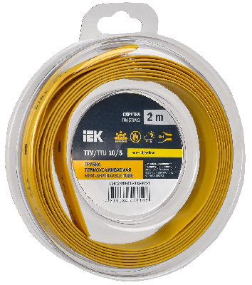 Трубка термоусадочная ТТУ нг-LS 10/5 желтая (2м/упак) IEK
