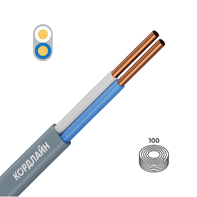 Кабель силовой КОРДЛАЙН ВВГ-Пнг(А)-LS 2x2,5ок(N)-0,66 100м ТРТС