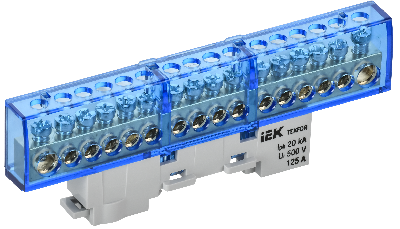 TEKFOR Шина N ноль изолированная на универсальном держателе 8х12-16-С IEK