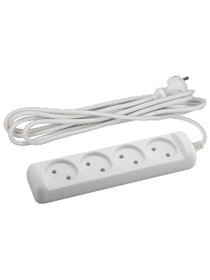 Удлинитель электрический UX(6)-4-3m без заземления 4 розетки 3м ПВС 2X0,75 мм2 6А белый