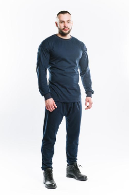 Бельё нательное термостойкое мужское (фуфайка+кальсоны) для защиты от термических рисков электрической дуги 12 кал/см2 БНТм 616W цвет темно-синий, р. 96-100/182-188