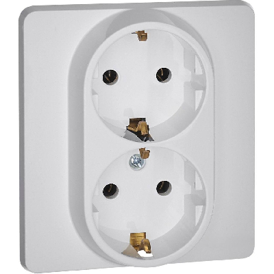 Розетка 2 x 2К+З немецкий стандарт 16 А 250 В~ INSPIRIA белый