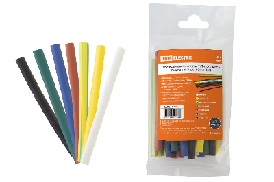 Термоусаживаемая трубка ТУТнг 6/3 набор (7 цветов по 3 шт 100мм)