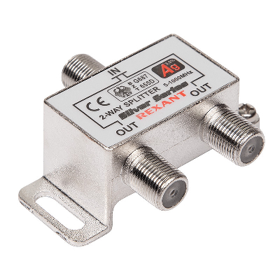 Делитель ТВ х 2 + 3шт. F BOX 5-1000 МГц Silver,