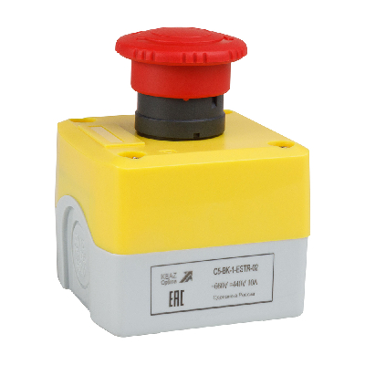 Пост кноп авар стоп OptiSignal D22 C5-BK-1-ESTR-02 2НЗ возв пов XALK178F