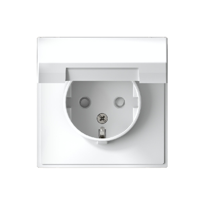 ARTGALLERY розетка с заземл. со шторк. с крышкой, 16А, IP20, механизм, белый