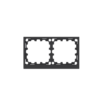 Рамка 2 поста IP44, KANT, черный уголь