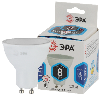 Лампа светодиодная LED 8 Вт 640Лм 4000К софит нейтральный GU10 170-265В LED MR16-8W-840-GU10 Standart