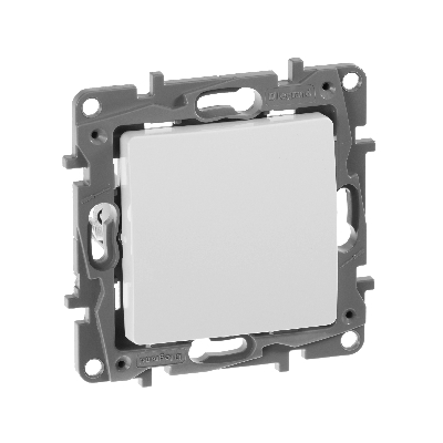 Выключатель одноклавишный, белый безвинтовые зажимы 10АХ