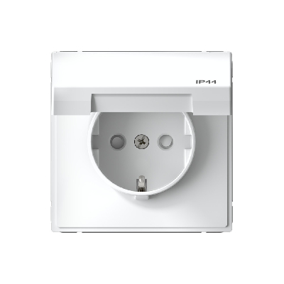 ARTGALLERY РОЗЕТКА с заз.со шт.с крышк, 16А, IP44,  механизм, быстрозажимные клеммы, белый