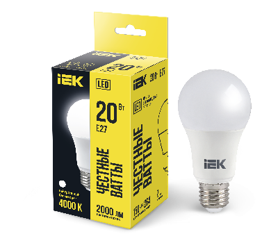 Лампа светодиодная LED 20вт Е27 белый ECO