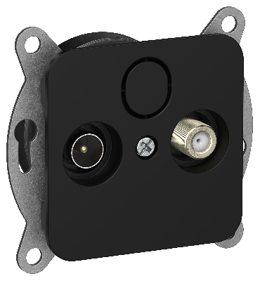 FLITE Розетка 2-местная TV+SAT экранированная оконечная РТВс-2-1-1-ФлЧ черный IEK