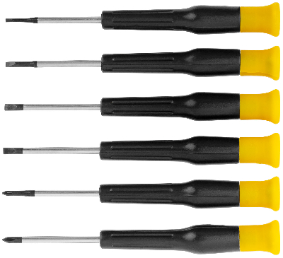 Отвертки для точных работ 120 мм, 6 шт, PH/SL