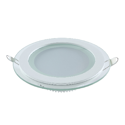 Светильник светодиодный ДВО 12 Вт 990 лм 4000К AC 220В IP20 круг D160х36мм монт d118мм Алюминий с декоративным стеклом Glass Gauss