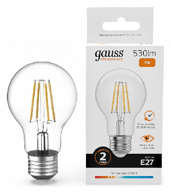 Лампа светодиодная Gauss Filament Elementary E27 7Вт 2700K 22217