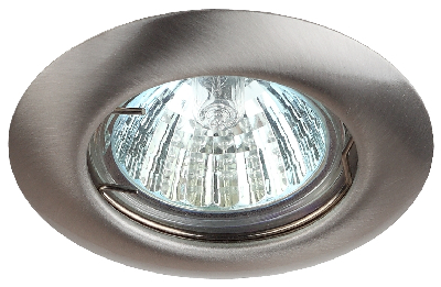 Светильник штампованный MR16,12V/220V, 50W сатин никель ST3 SN