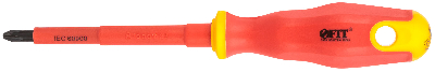 Отвертка изолированная 1000 В, CrV сталь, прорезиненная ручка 6.5х100 мм РН2