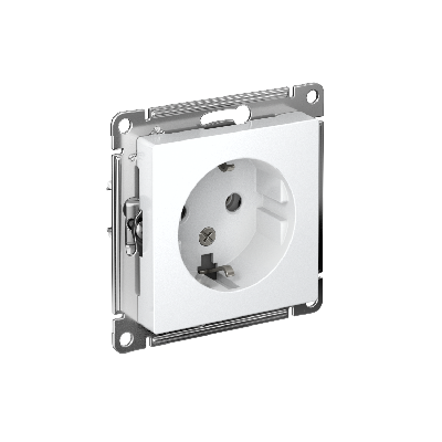 Розетка ATLASDESIGN с заземлением 16А механизм белый