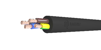 Провод ПВС 3х6+1х6 черный