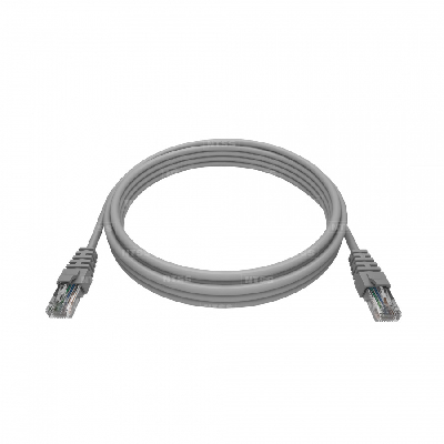 Патч-корд 2хRJ45/8P8C, T568B UTP 5e кат. литой 2 метра, LSZH, серый