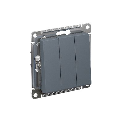 Выключатель трехклавишный ATLASDESIGN схема 1+1+1 10АХ механизм грифель