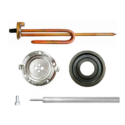 КОМПЛЕКТ: ТЭН RCF 1500W, D48мм, М6, 220V + фланец D125 + анод М6 + прокладка + винт