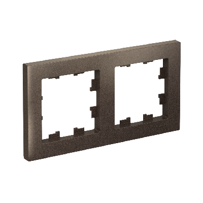 Рамка двухпостовая ATLASDESIGN универсальная мокко